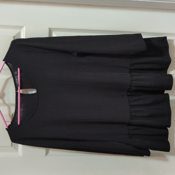 Apt. 9 Women's Black 3/4 Sleeve Roll-Tab Peplum Blouse Size XL - Picture 1 of 10